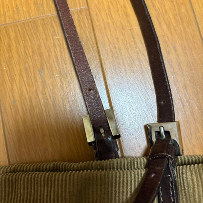 FENDI Hand Bag Tote Purse FF Corduroy Authentic
