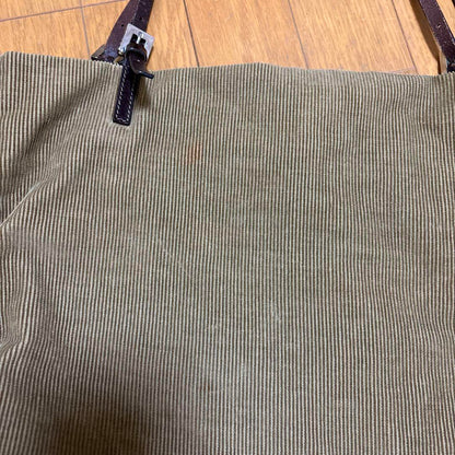 FENDI Hand Bag Tote Purse FF Corduroy Authentic