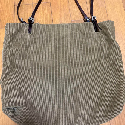 FENDI Hand Bag Tote Purse FF Corduroy Authentic