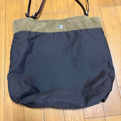 FENDI Hand Bag Tote Purse FF Corduroy Authentic