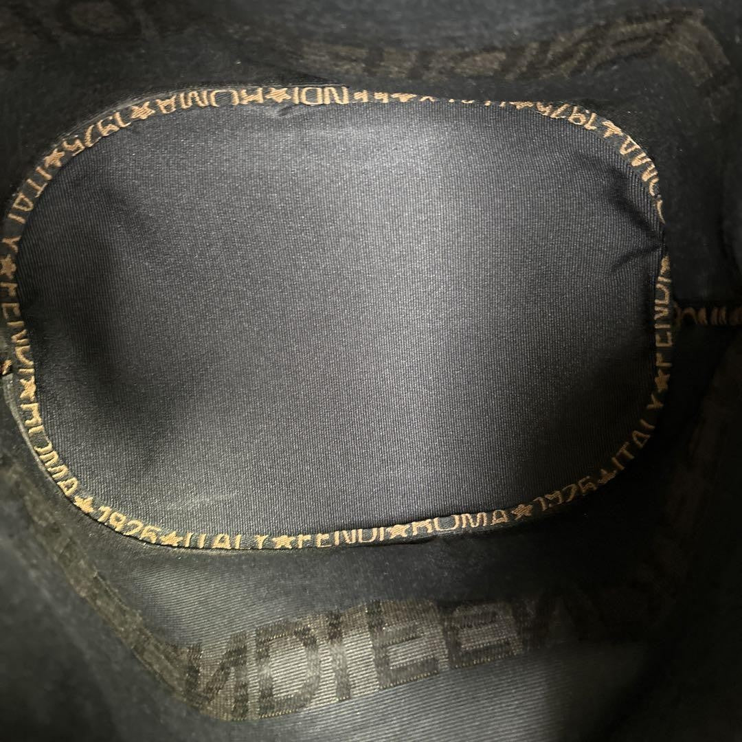 FENDI Hand Bag Tote Purse Logo Nylon Black Authentic