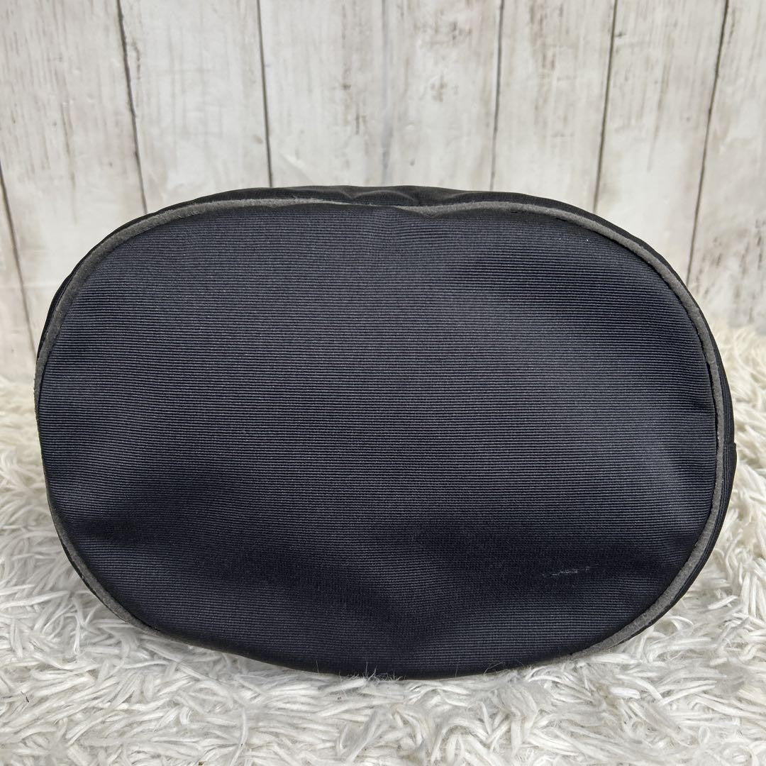 FENDI Hand Bag Tote Purse Logo Nylon Black Authentic