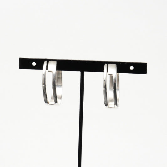 GUCCI Earrings G logo hoop Silver 925 Women Accessory Authentic