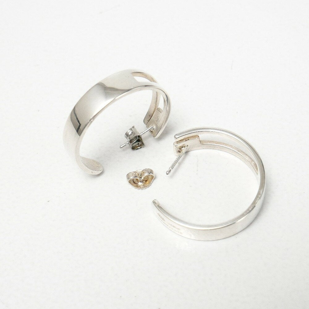 GUCCI Earrings G logo hoop Silver 925 Women Accessory Authentic