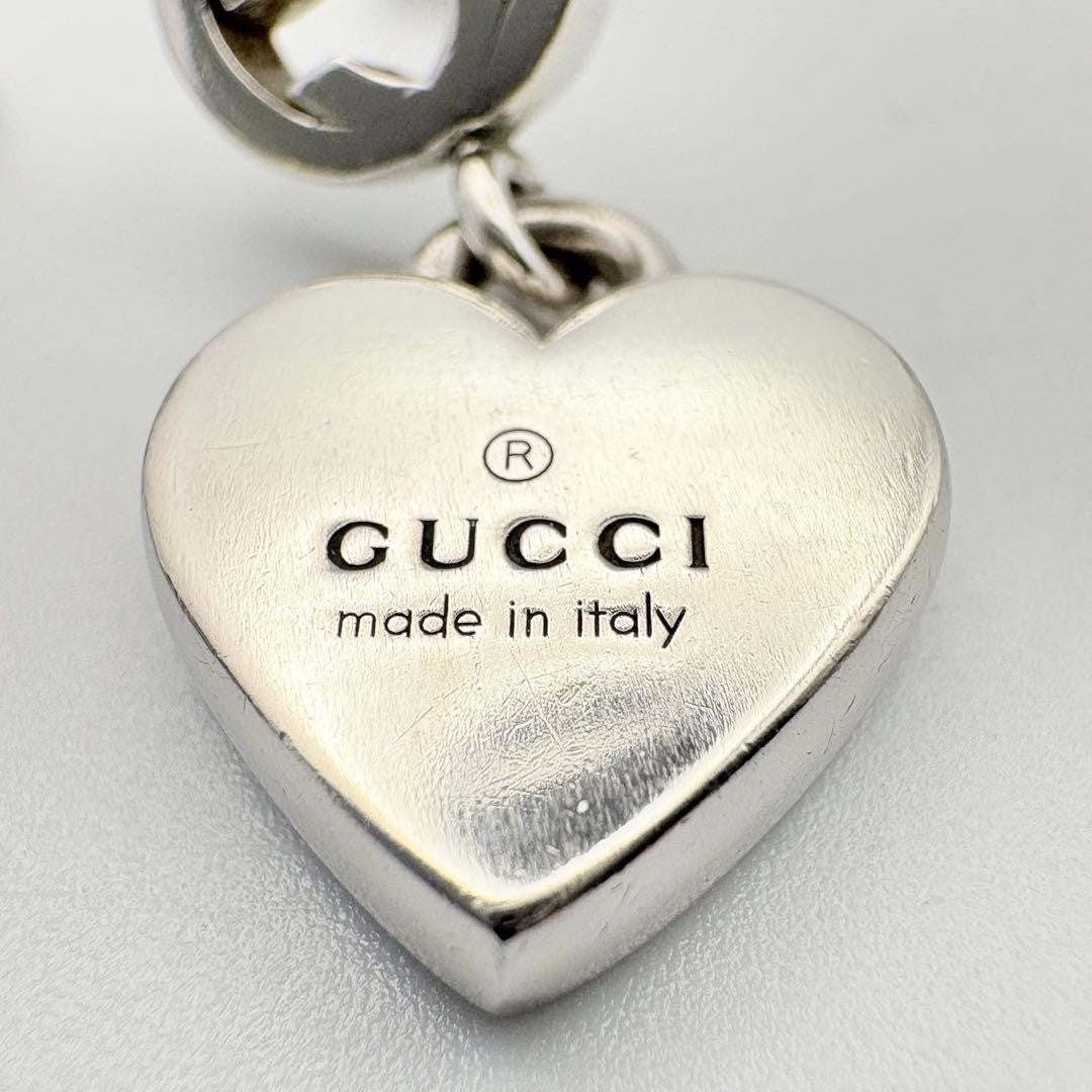 GUCCI Earrings Interlocking Heart Silver 925 Women Accessory Authentic