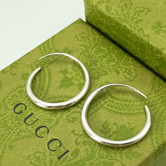 GUCCI Earrings Hoop Silver 925 Women Accessory Authentic
