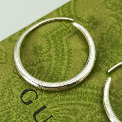 GUCCI Earrings Hoop Silver 925 Women Accessory Authentic