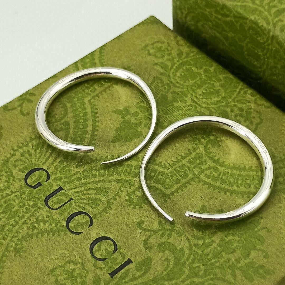 GUCCI Earrings Hoop Silver 925 Women Accessory Authentic