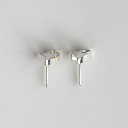 GUCCI Earrings Heart G logo Silver 925 Women Accessory Authentic