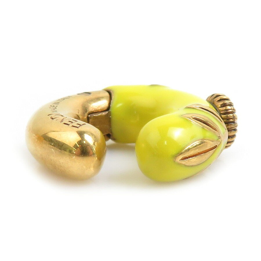 FENDI Earrings Ear Cuff Yellow Gold Metal Women Accessory Authentic