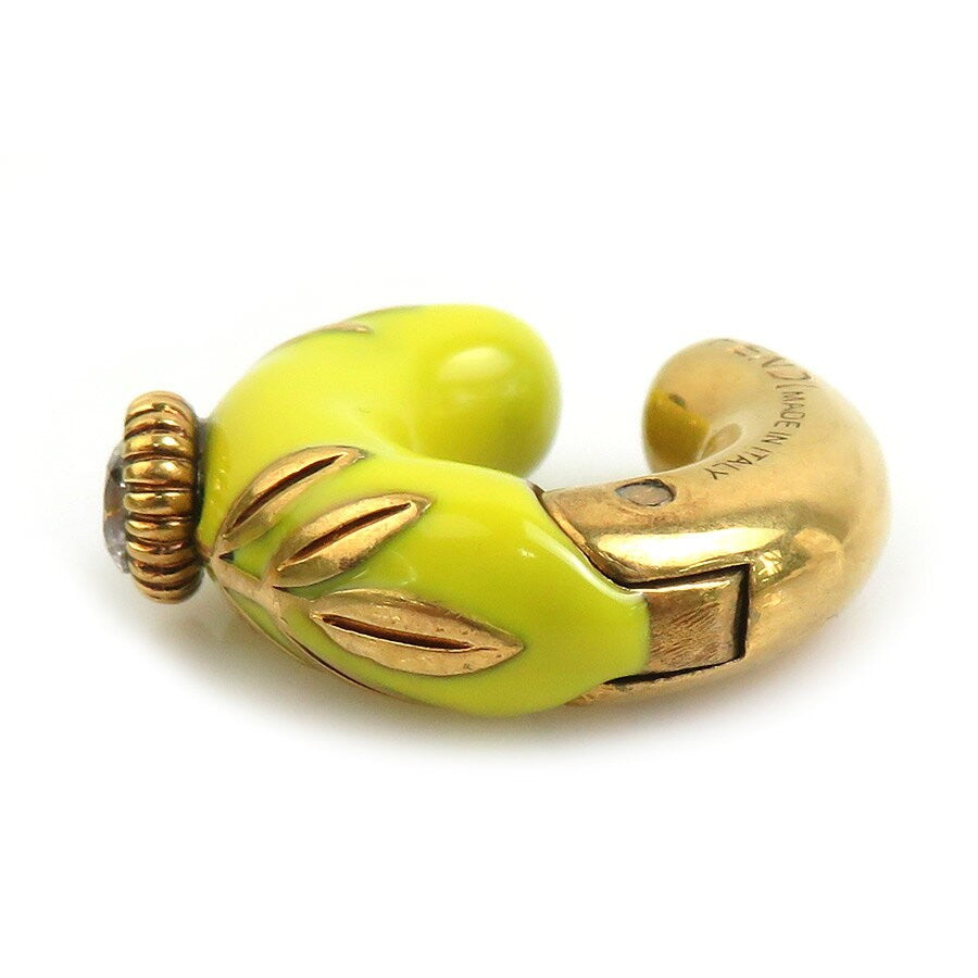FENDI Earrings Ear Cuff Yellow Gold Metal Women Accessory Authentic