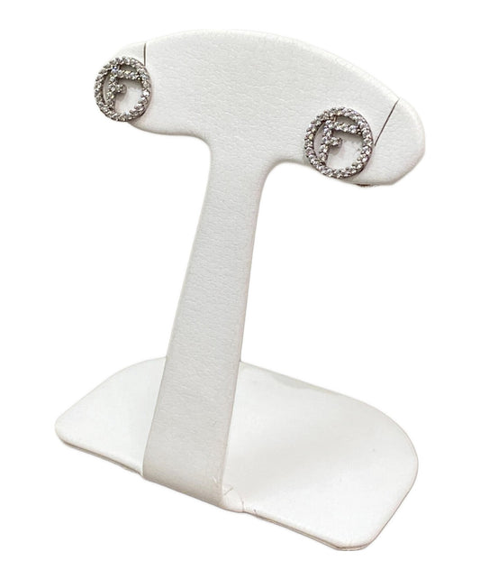 FENDI Earrings F is Silver Women Accessory Authentic