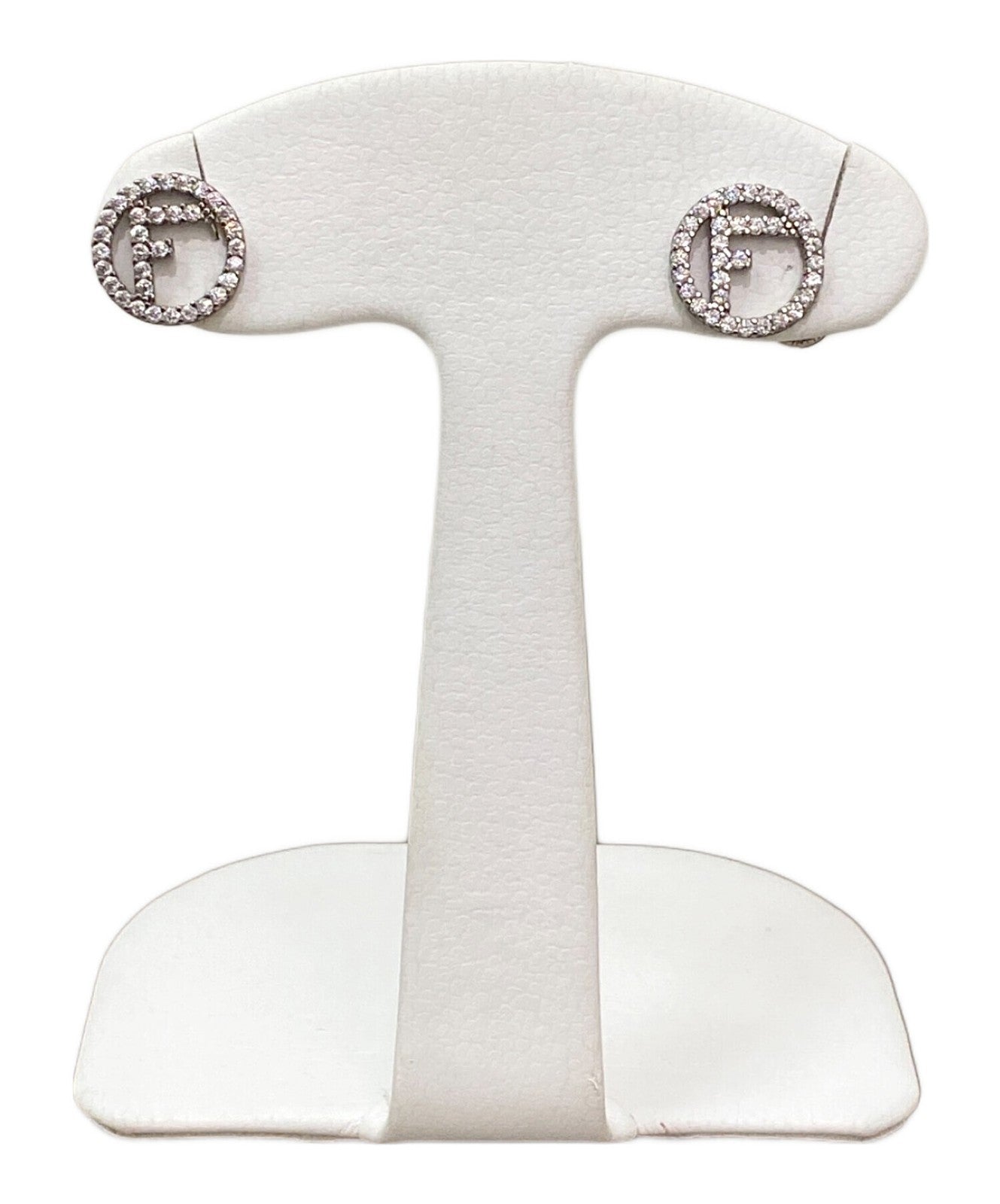 FENDI Earrings F is Silver Women Accessory Authentic
