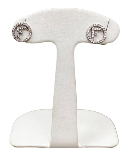 FENDI Earrings F is Silver Women Accessory Authentic