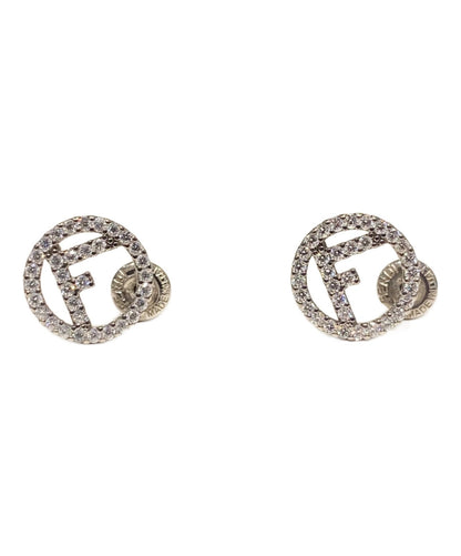 FENDI Earrings F is Silver Women Accessory Authentic