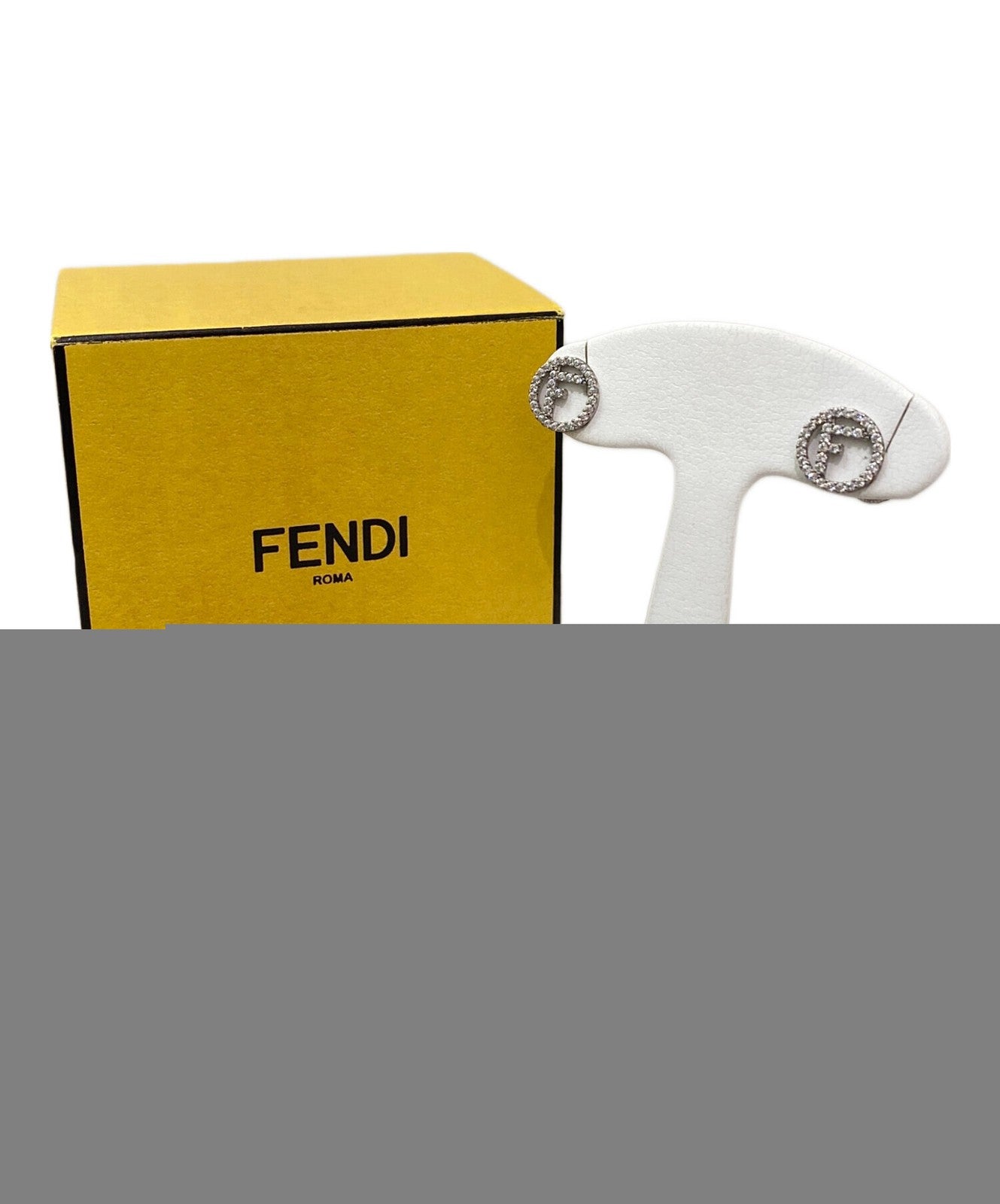 FENDI Earrings F is Silver Women Accessory Authentic