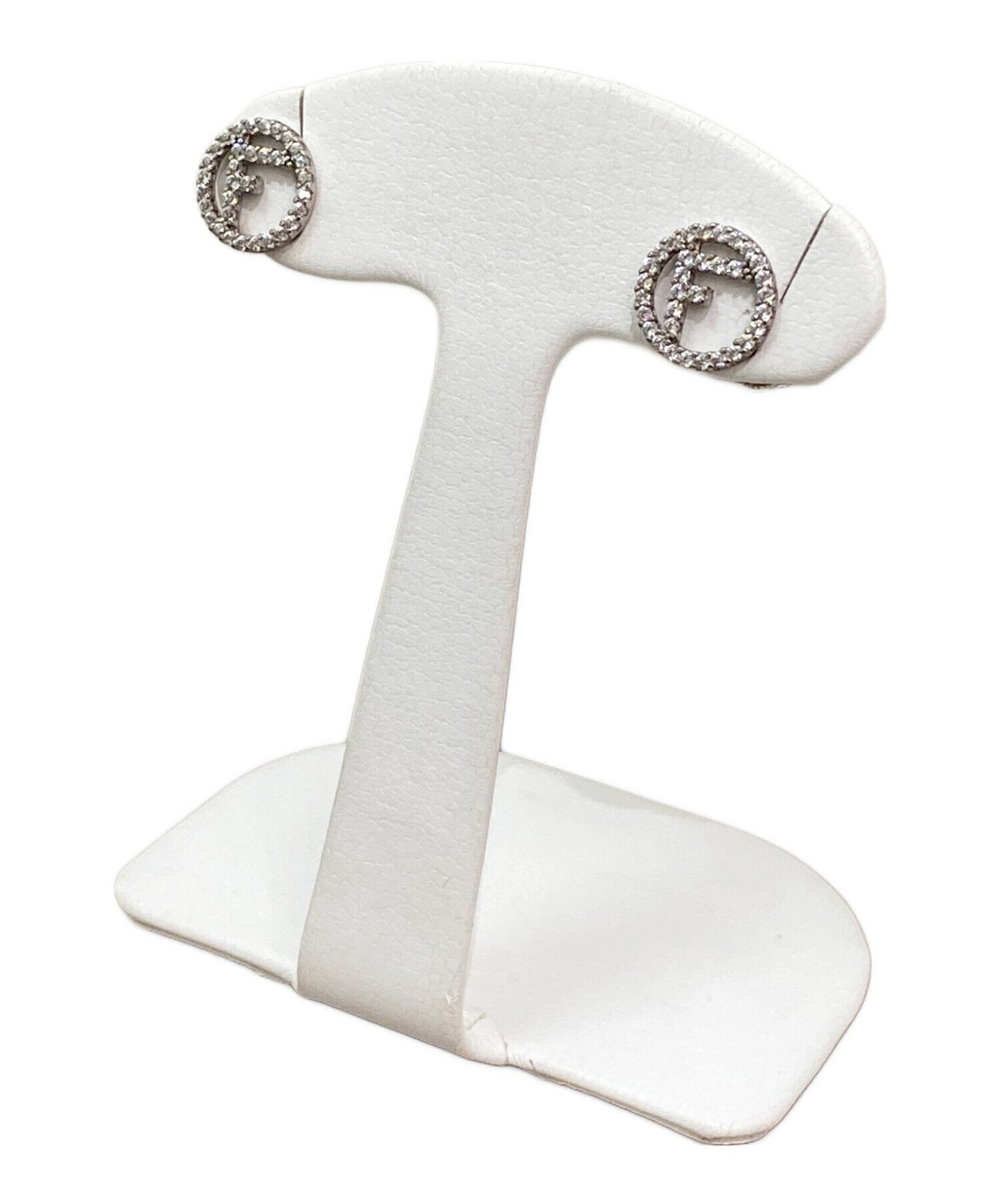 FENDI Earrings F is Silver Women Accessory Authentic