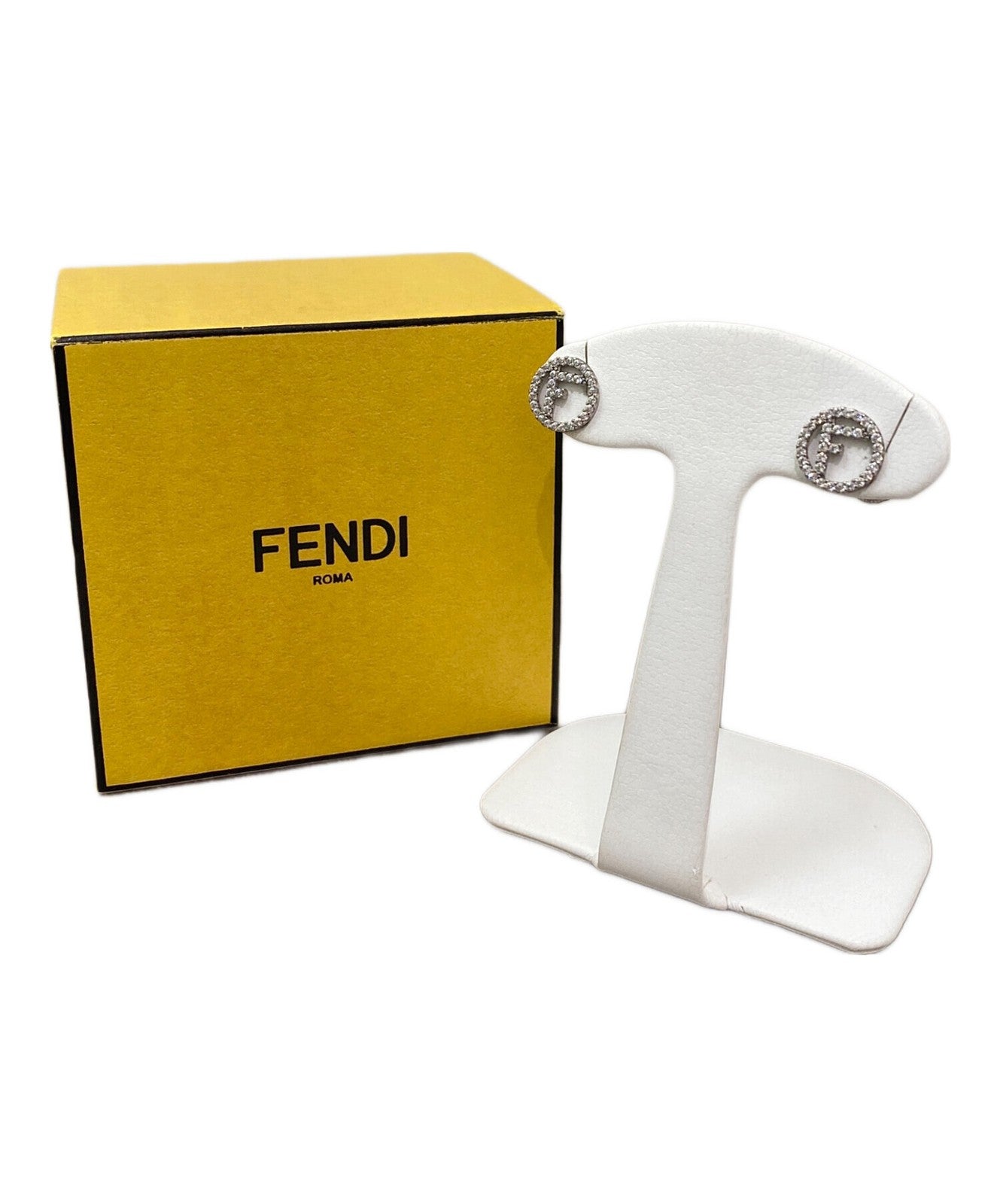 FENDI Earrings F is Silver Women Accessory Authentic