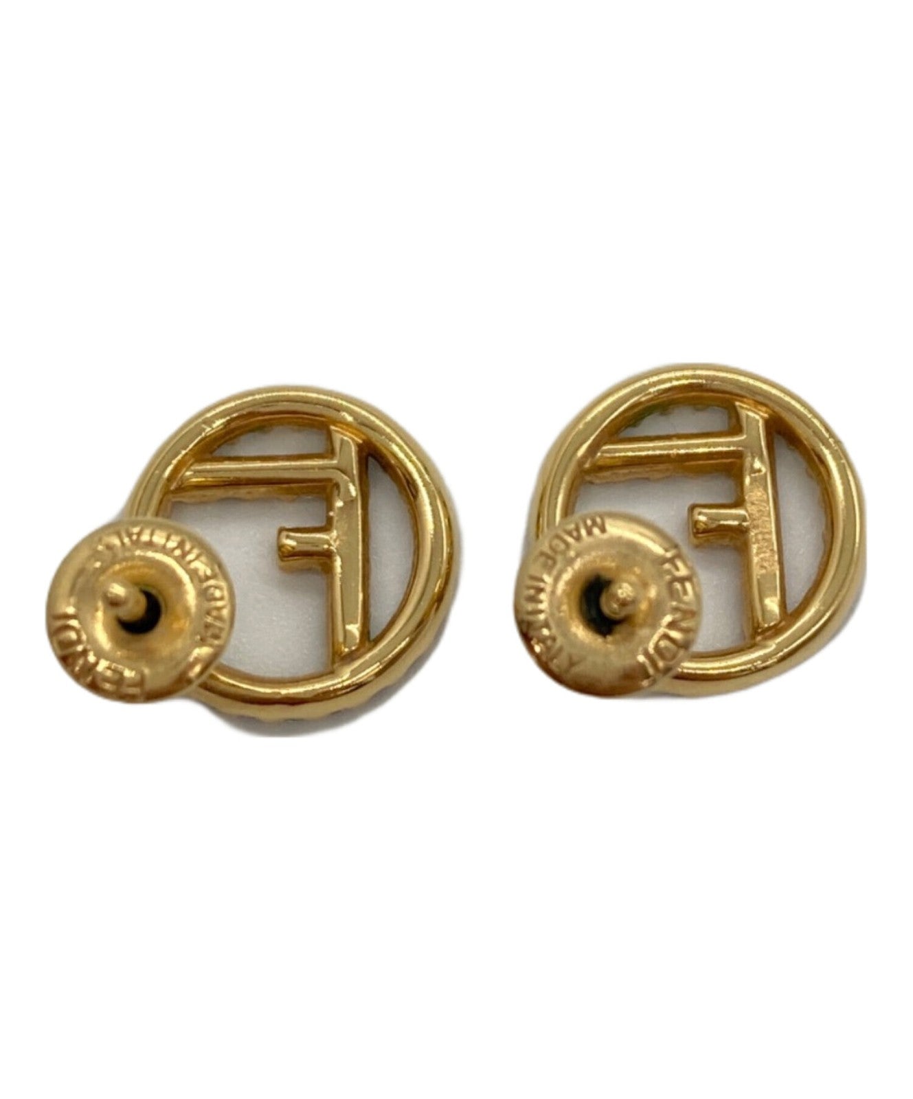 FENDI Earrings F is Gold Women Accessory Authentic