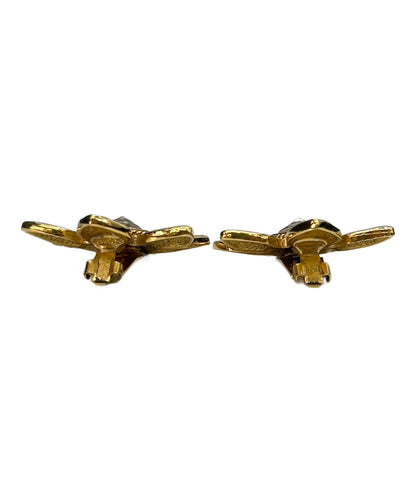 Saint Laurent Earrings Flower YSL Cassandra Gold Authentic