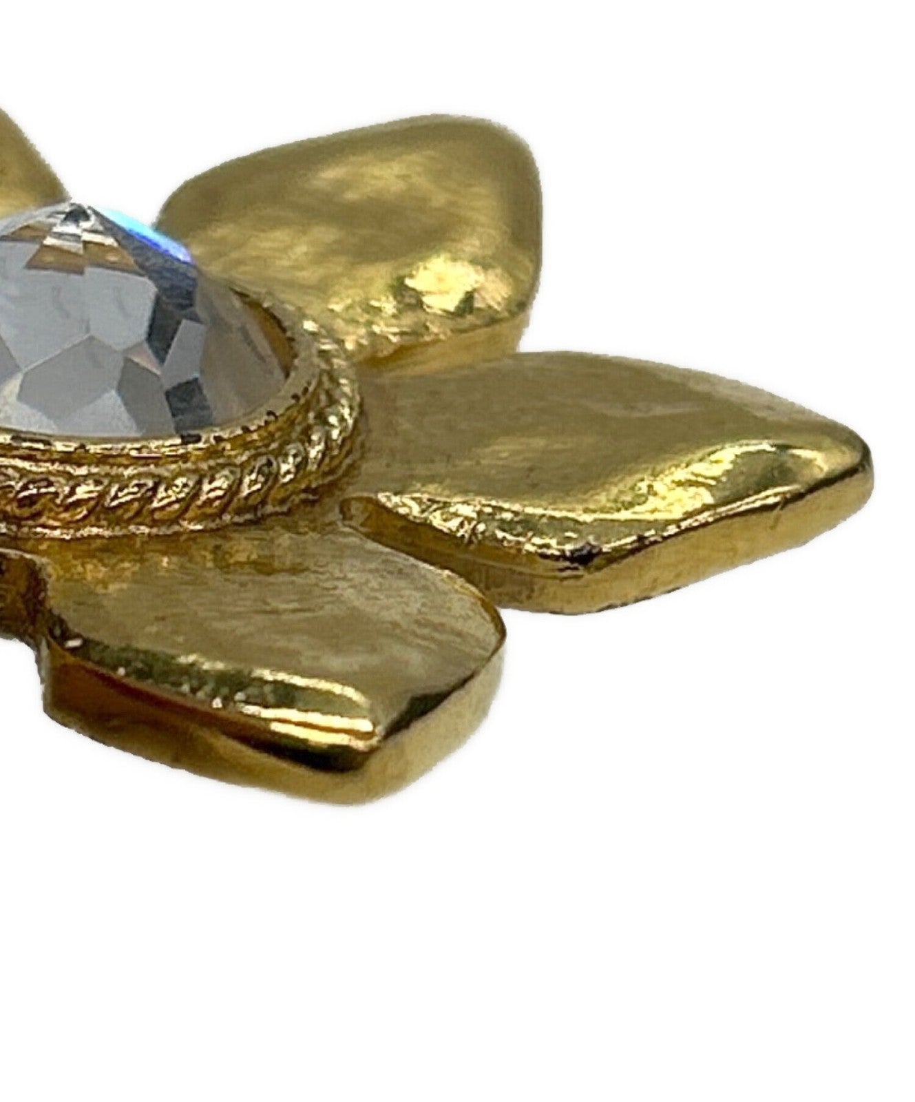 Saint Laurent Earrings Flower YSL Cassandra Gold Authentic