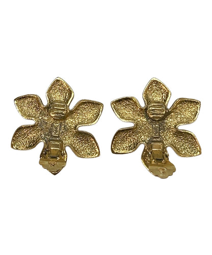 Saint Laurent Earrings Flower YSL Cassandra Gold Authentic