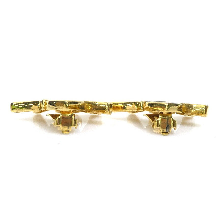 Saint Laurent Earrings YSL Metal Gold Authentic