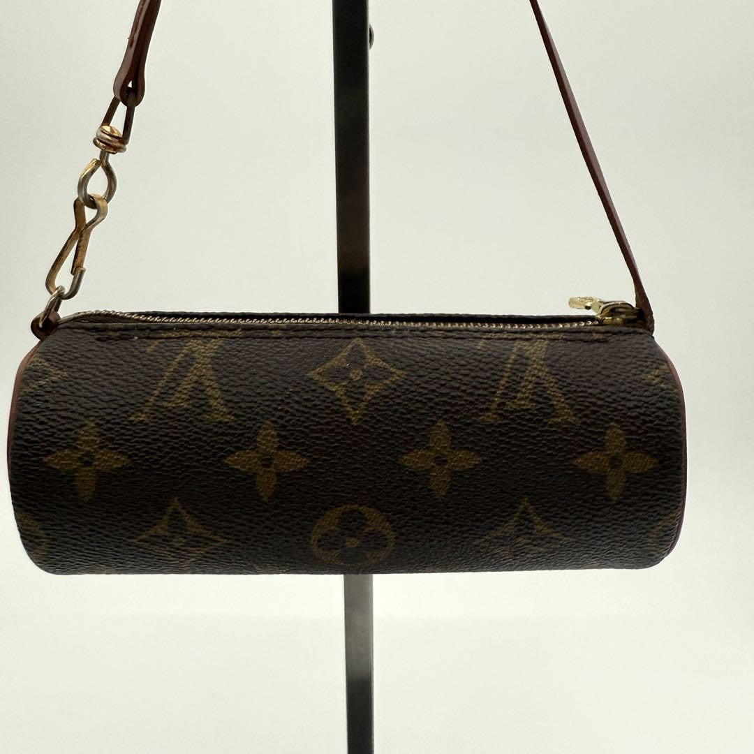 Louis Vuitton Accessory Pouch Hand Pouch Monogram Canvas Leather Brown Authentic