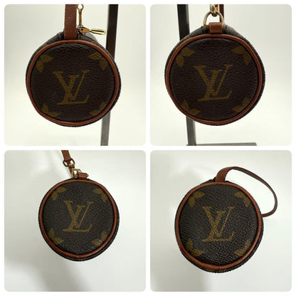 Louis Vuitton Accessory Pouch Hand Pouch Monogram Canvas Leather Brown Authentic