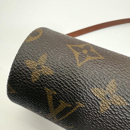 Louis Vuitton Accessory Pouch Hand Pouch Monogram Canvas Leather Brown Authentic