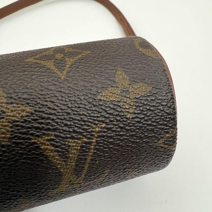 Louis Vuitton Accessory Pouch Hand Pouch Monogram Canvas Leather Brown Authentic