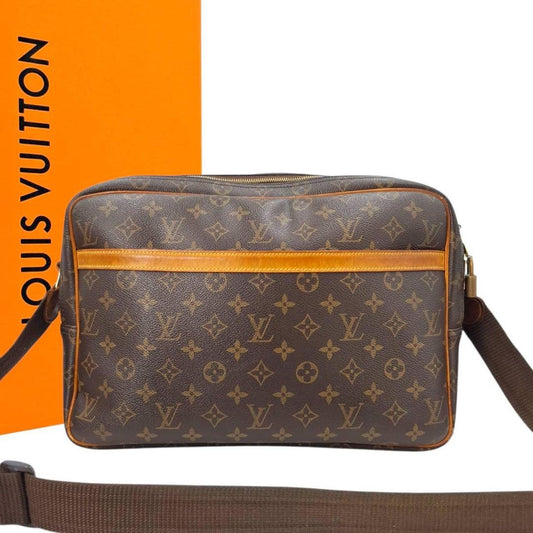 Louis Vuitton Shoulder Bag Purse Monogram M45252 PVC Leather Brown Authentic
