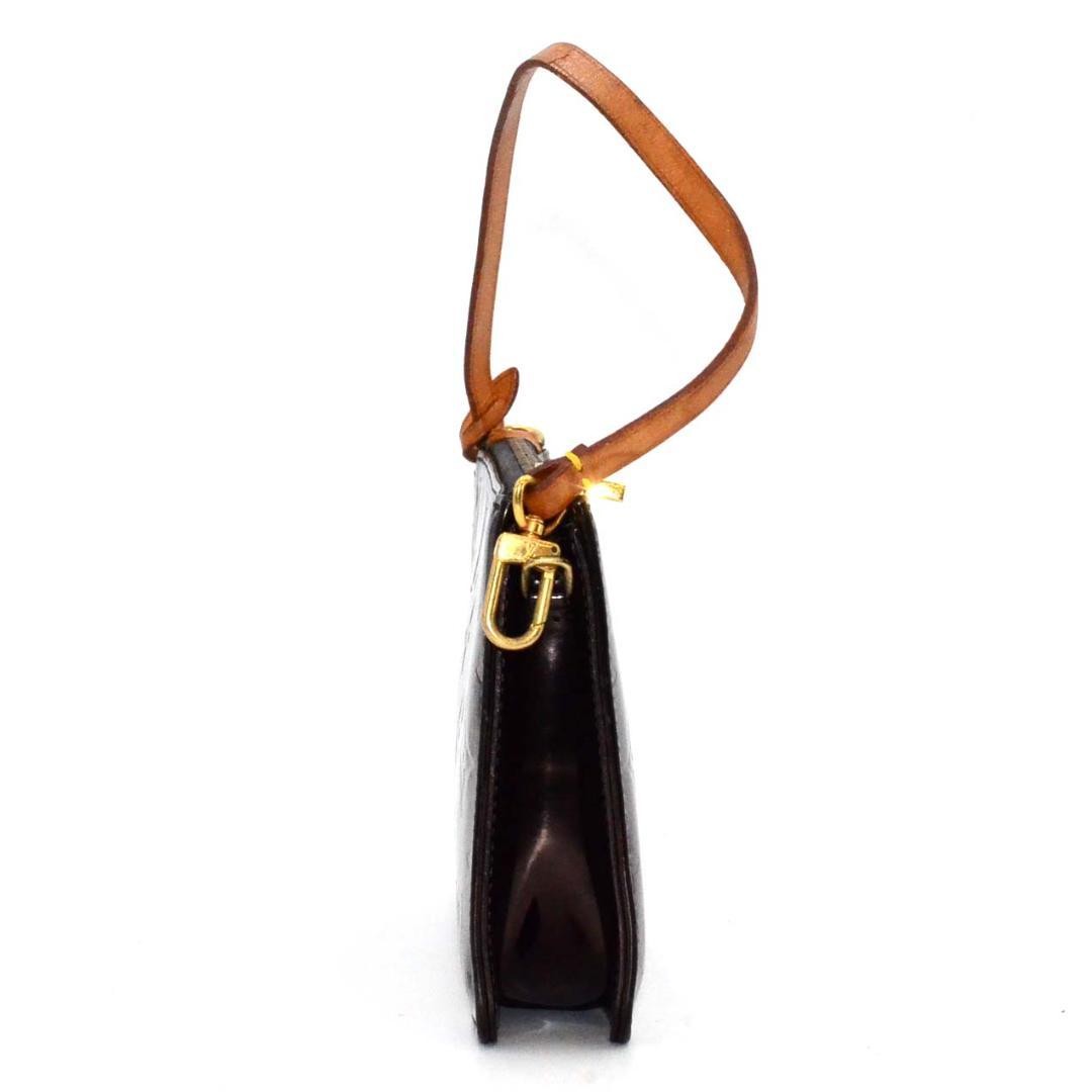 Louis Vuitton Accessory Pouch Hand Bag Tote Purse Monogram Patent Leather Black