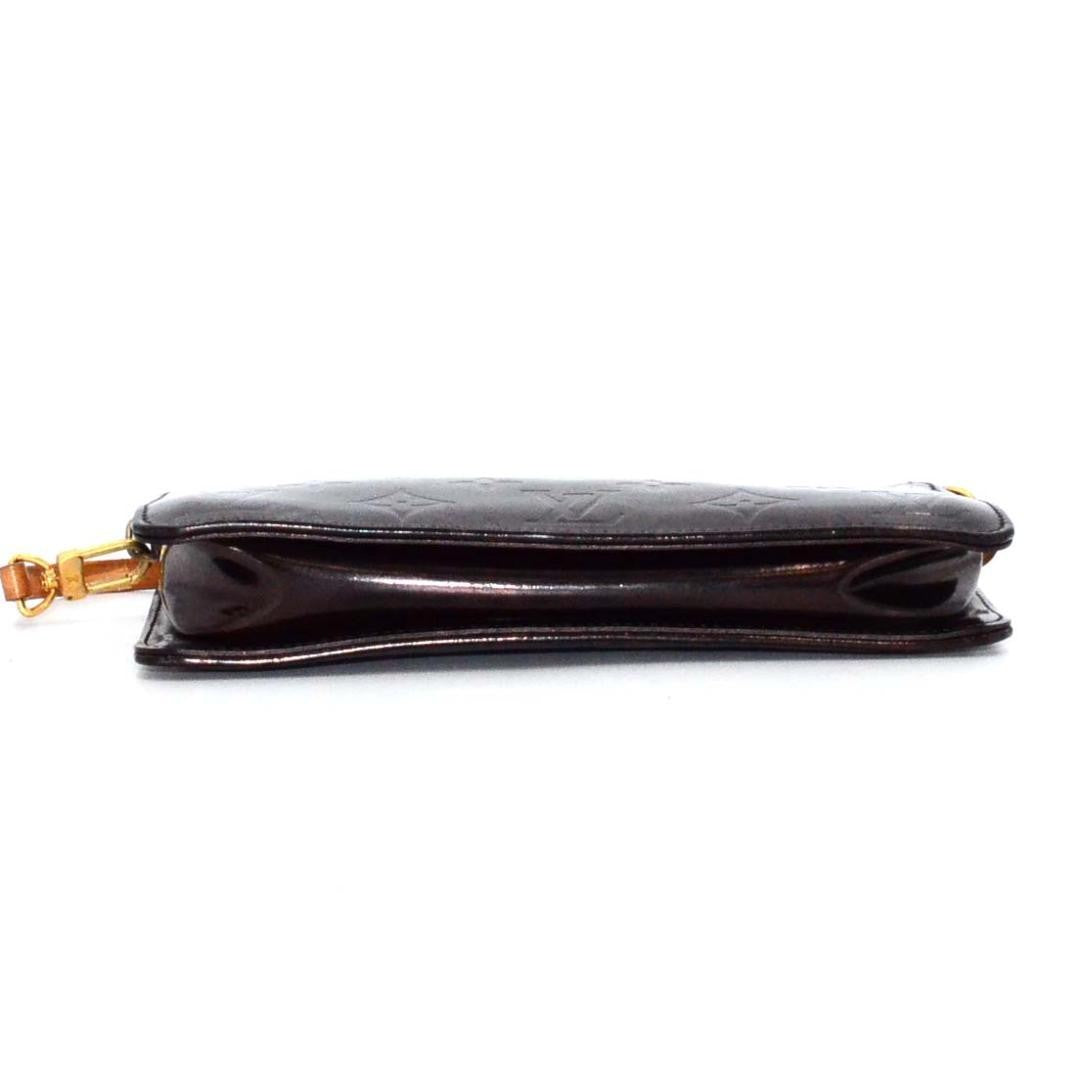 Louis Vuitton Accessory Pouch Hand Bag Tote Purse Monogram Patent Leather Black
