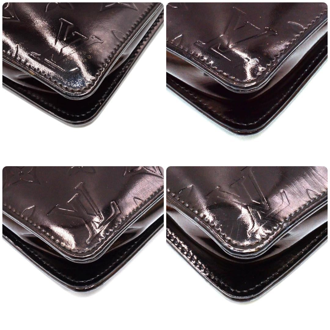 Louis Vuitton Accessory Pouch Hand Bag Tote Purse Monogram Patent Leather Black