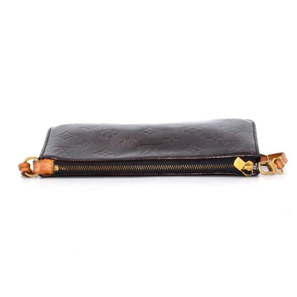 Louis Vuitton Accessory Pouch Hand Bag Tote Purse Monogram Patent Leather Black