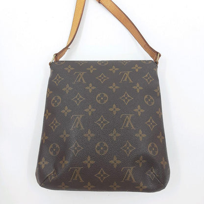 Louis Vuitton Shoulder Bag Purse Monogram Leather Brown Authentic
