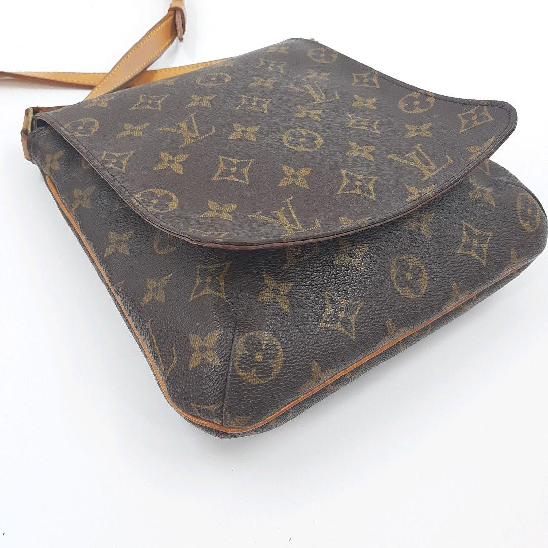 Louis Vuitton Shoulder Bag Purse Monogram Leather Brown Authentic