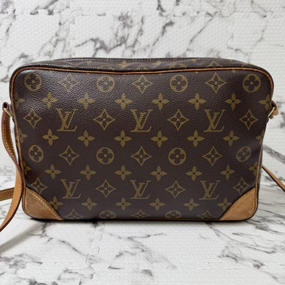 Louis Vuitton Shoulder Bag Purse Monogram M51272 Canvas Leather Brown Authentic