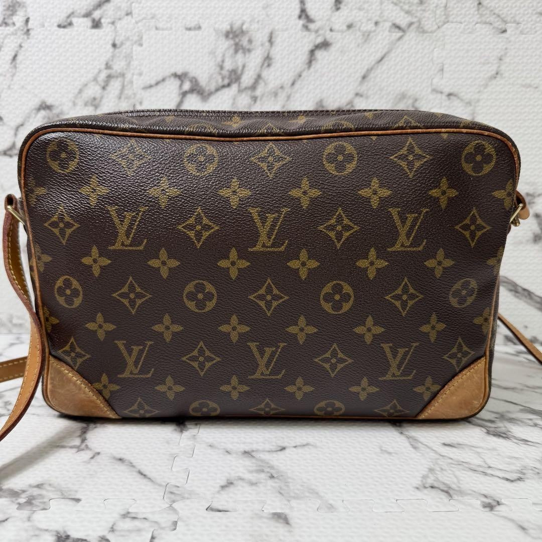 Louis Vuitton Shoulder Bag Purse Monogram M51272 Canvas Leather Brown Authentic