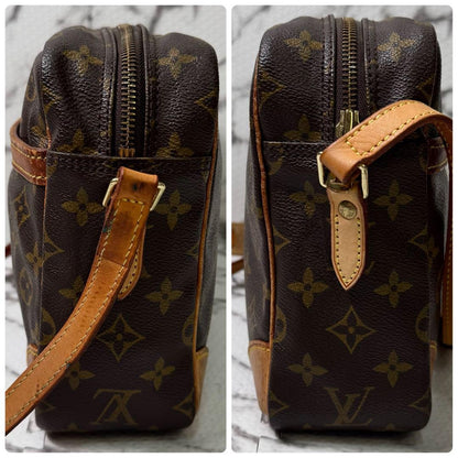 Louis Vuitton Shoulder Bag Purse Monogram M51272 Canvas Leather Brown Authentic