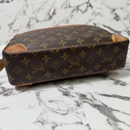 Louis Vuitton Shoulder Bag Purse Monogram M51272 Canvas Leather Brown Authentic