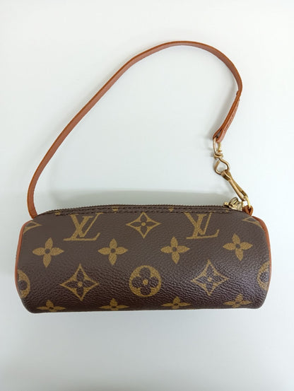 Louis Vuitton Accessory Pouch Hand Pouch Monogram M51385 PVC Leather Brown Auth