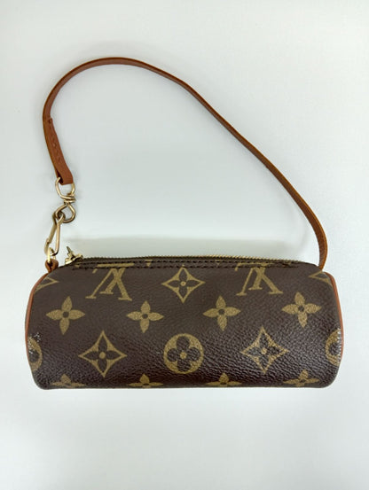 Louis Vuitton Accessory Pouch Hand Pouch Monogram M51385 PVC Leather Brown Auth