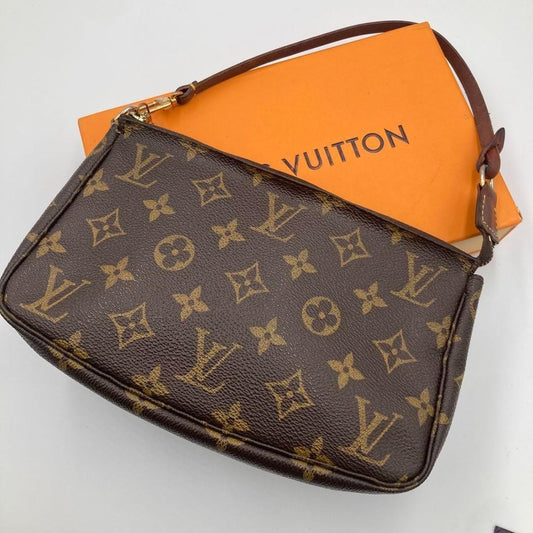 Louis Vuitton Hand Shoulder Bag Tote Purse Monogram Brown Authentic