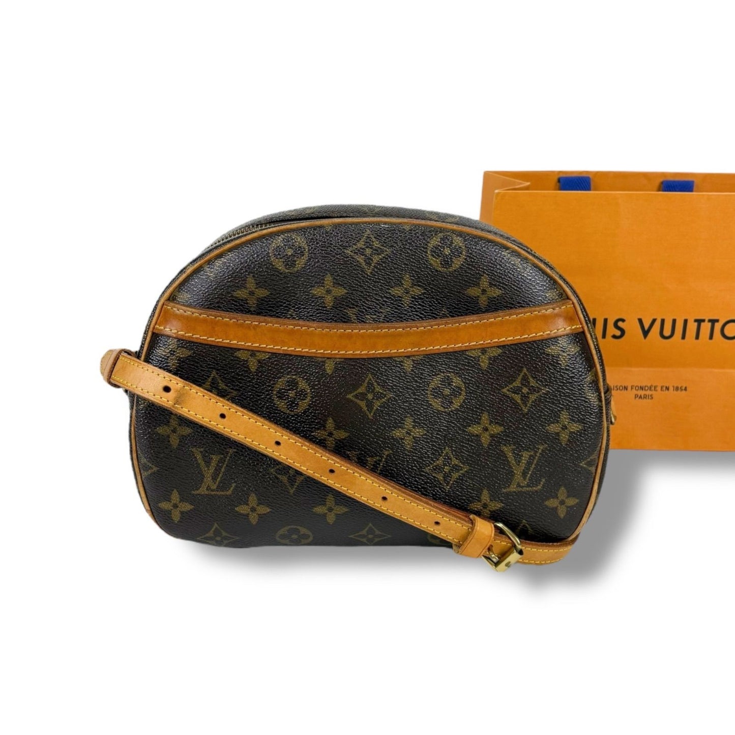 Louis Vuitton Shoulder Bag Purse M51221 Monogram Leather Brown Authentic