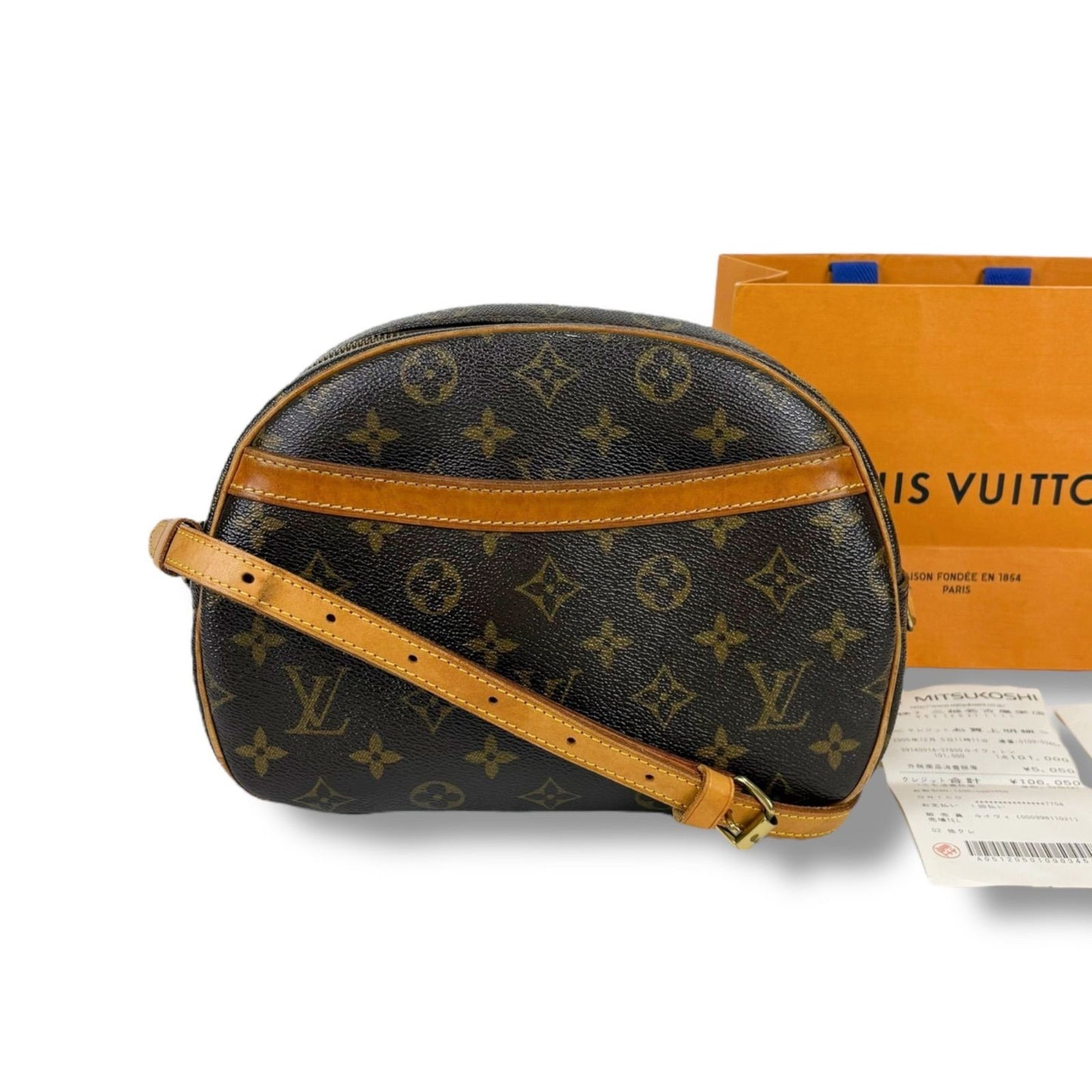 Louis Vuitton Shoulder Bag Purse M51221 Monogram Leather Brown Authentic