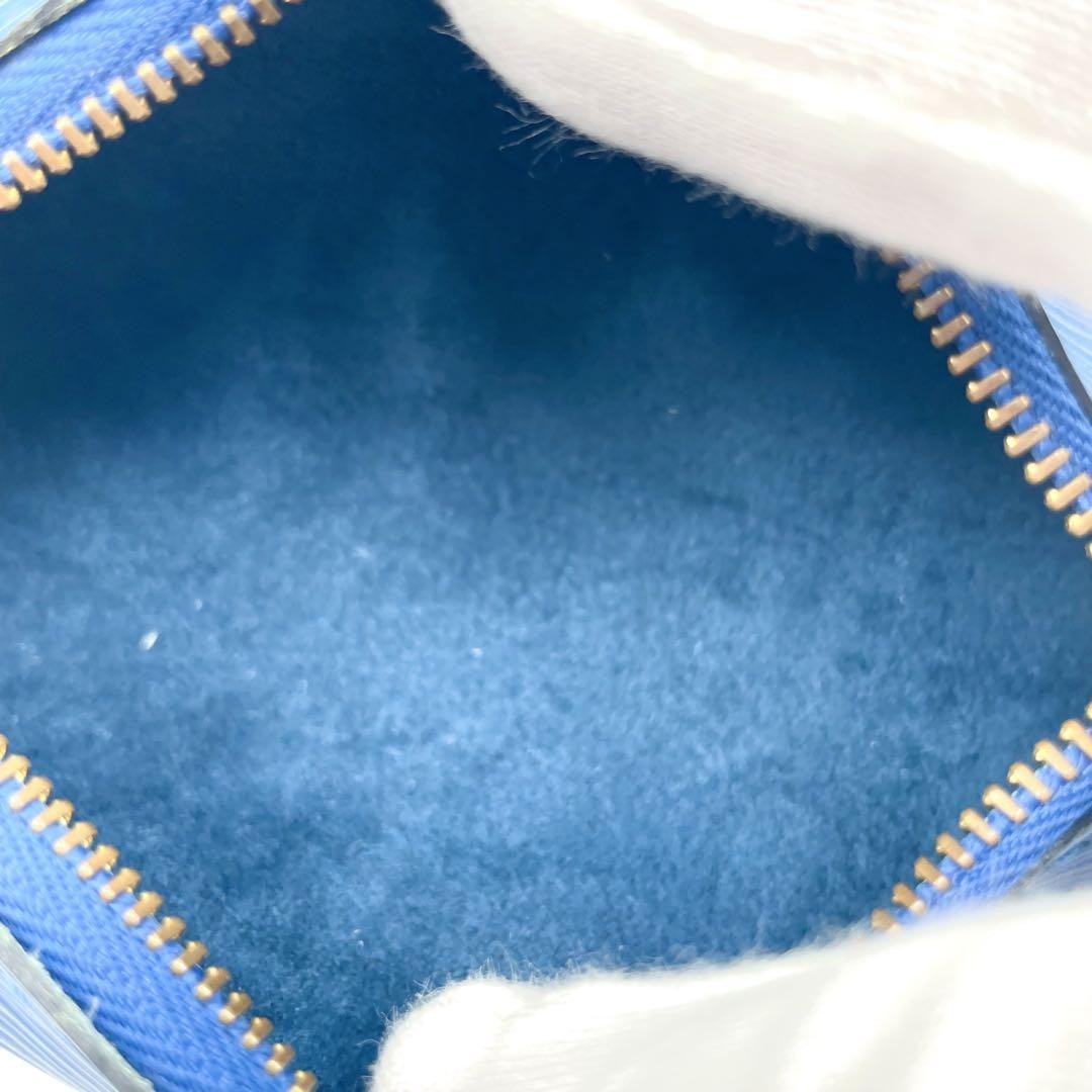 Louis Vuitton Hand Bag Tote Purse Epi Leather PVC Blue Authentic