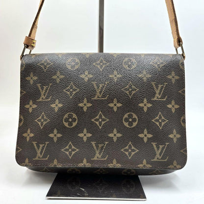 Louis Vuitton Shoulder Bag Purse Monogram Leather Brown Authentic