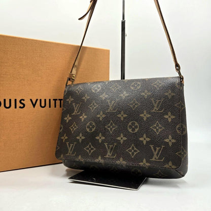 Louis Vuitton Shoulder Bag Purse Monogram Leather Brown Authentic